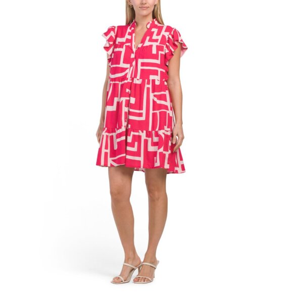 EBBY & I multi Sleeveless Abstract Print Mini Dress - Picture 1 of 2